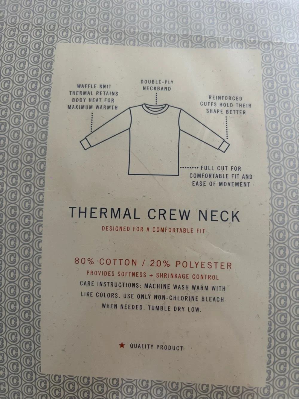 Cherokee Men's Long Sleeve Thermal Crew Neck Shirt Size Medium Lot of 2